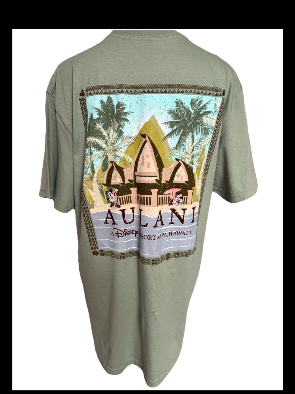 Disney Aulani Large Green Unisex T-shirt A Disney Resort & Spa Hawaii New